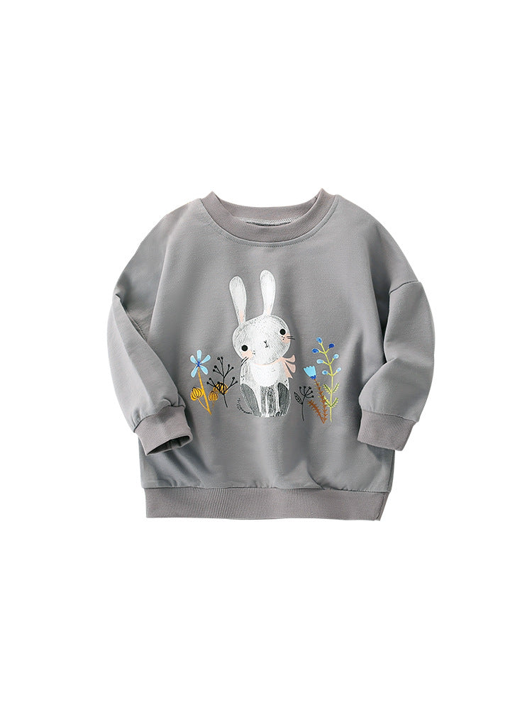 Baby Girl In New Autumn And Winter Cartoon Print Pattern Comfy Cotton Pullover-0