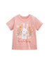 Round Neck Rabbit Cartoon Girls’ T-Shirt In European And American Style For Summer-0