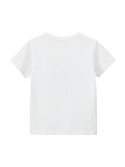 Flowers Cartoon Print Girls’ T-Shirt In European And American Style For Summer-1