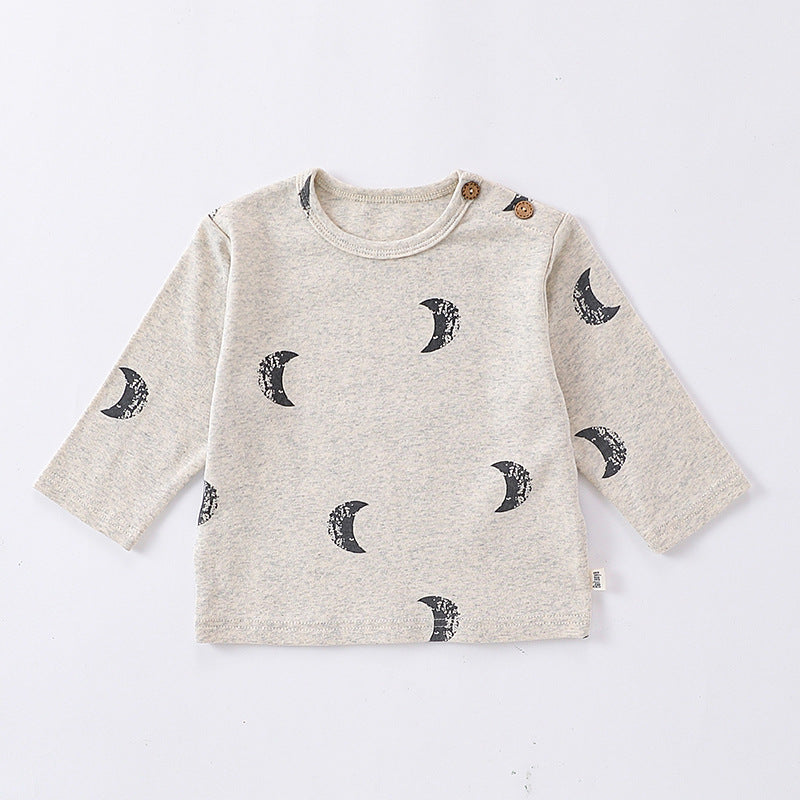 Baby Kids Unisex Print Crew Neck Long Sleeves Base Sweatshirt-1