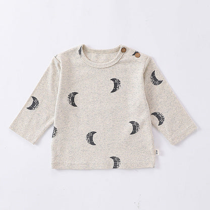 Baby Kids Unisex Print Crew Neck Long Sleeves Base Sweatshirt-1