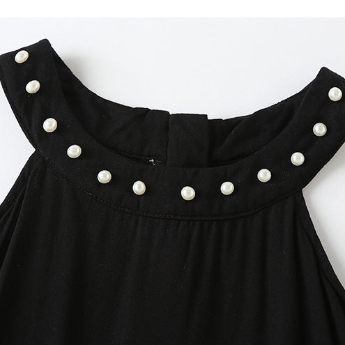 Baby Girl Solid Color Halter Neck Design Tirregular Hem Dress For Special Ocassion-1