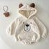 Baby Bear Embroidered Pattern Soft Bodysuits In Autumn-1