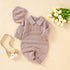 Baby Solid Color Crochet Knit Design Lapel Knit Jumpsuit-1