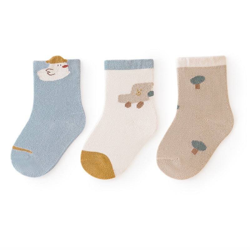 Baby Unisex Breathable Comfy Cartoon Socks Set-1