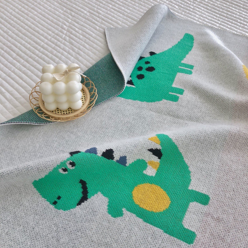 Hot Selling Knitted Blanket With Cute Dinosaurs Pattern: New Collection For Newborn Baby And Kids-1