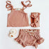 Baby Girl Solid Color Sling Triangle Shorts Sets-1