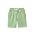 Boys Solid Color Green Soft Casual Style Shorts-1