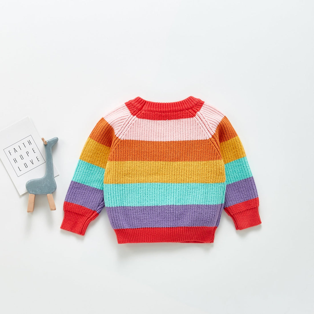 Baby Rainbow Pattern Pullover Long Sleeve Knitwear Sweater-1