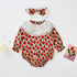 Baby Girl Flower Pattern Labeled Collar Design Long Sleeve Bodysuit-1