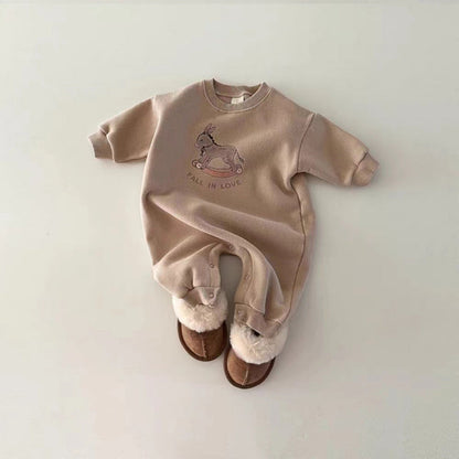 New Arrival Baby Cotton Donkey Cartoon Cozy Romper-1