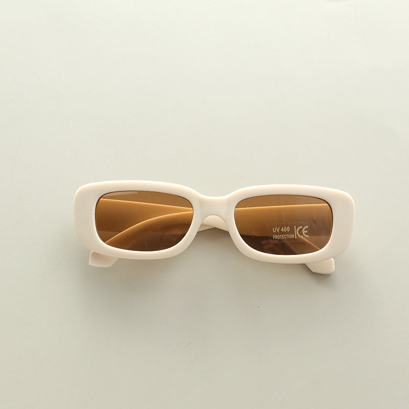 Kids Candy Color Square Frame Fashion Sunglasses-1