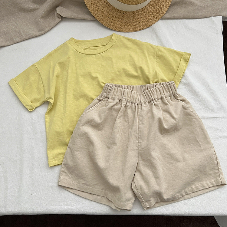 Baby Solid Color Summer Corduroy Fabric Shorts-1