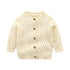 Baby Solid Color Crochet Knitted Pattern Single Breasted Design Sweater Cardigan-1