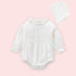 Baby Girl 1pcs Mesh Patchwork Design Solid Color Princess Style Onesies Bodysuit-1