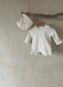 Baby Girls Pure Cotton Waffle Design Lace Collar Long Sleeves Onesie And Hat-2