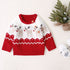 Baby Cartoon Christmas Deer Pattern Shoulder Button Design Knitted Pullover Sweater-0