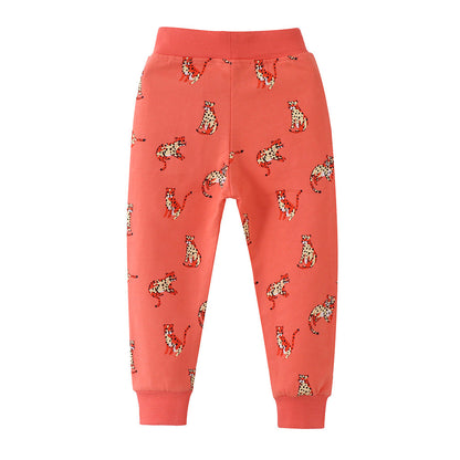 Baby Boy Cartoon Animal Pattern Soft Cotton Trousers-1