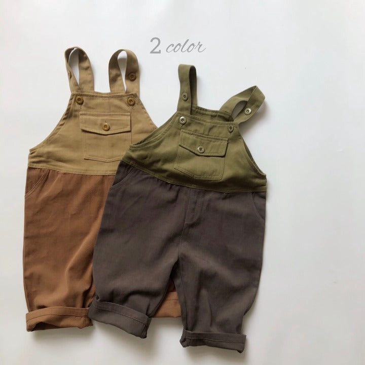 Baby Color Matching Design Soft Cotton Fashion Overalls-4