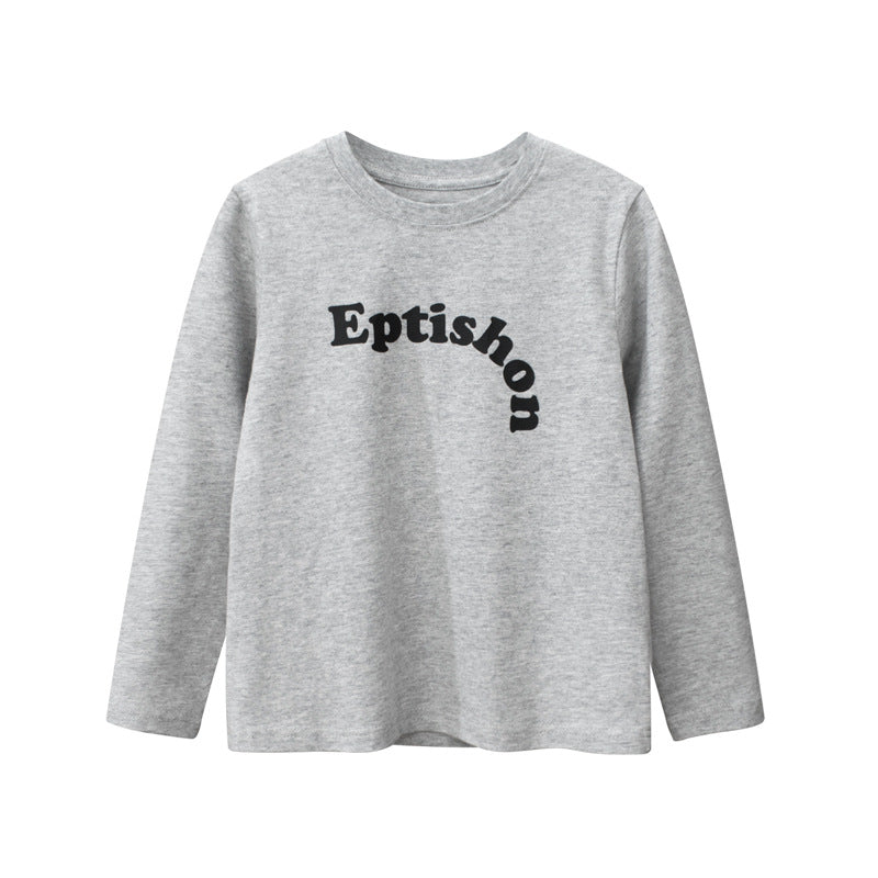 Children Slogan Print Pattern Long Sleeve Comfortable Tops-1