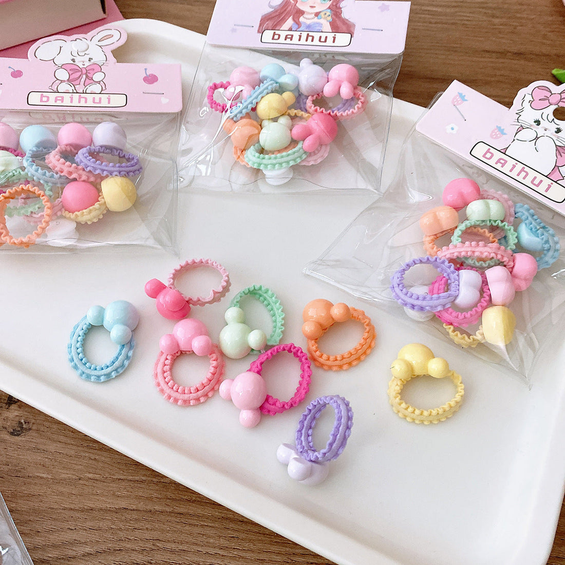 New Collection Of Candy-Colored Hair Ties With Lace-1