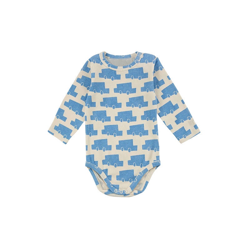 Baby Print Graphic O-Neck Long Sleeve Fashion Onesies-1