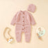 Baby Solid Color Full Button Design Knit Hot Selling Rompers-0