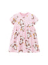 Spring And Summer Baby Girls Pink Short Sleeves Panda Animals Collection Dress-0