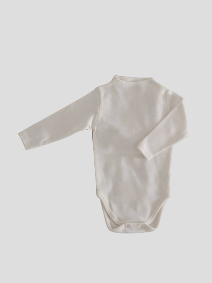 Baby Unisex Solid Color Basic Autumn Onesies-1