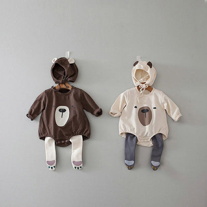 Baby 1pcs Cartoon Bear Graphic Simple Style Crotchets Jumpsuit-0