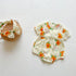 Baby Girls Floral Print Pattern Puff Sleeved Onesies In Summer-1