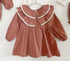 Infant Baby Girl Double Layer Laces Lapel Dress&Onesie-1