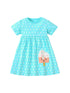 Spring And Summer Baby Girls Short Sleeves Ice-Cream Cartoon Polka Dots Dress-0