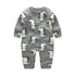 Baby Dinosaur & Pineapple Pattern Shoulder Button Design Knitting Romper Jumpsuit-1