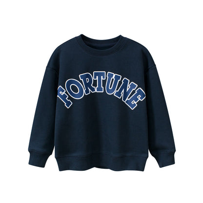 Children Letter Print Pattern Unisex Long Sleeve Hoodies In Autumn-1