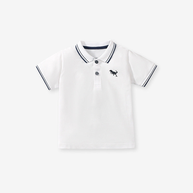 New Arrival Kids Boys Dinosaur Logo Short Sleeves Polo Shirt-1