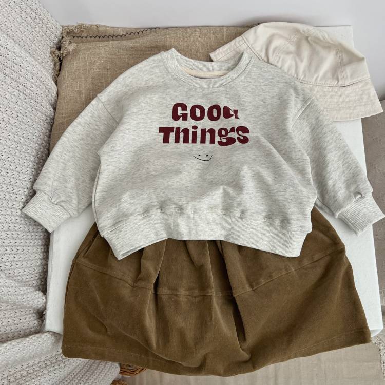 Baby Slogan Print Pattern O-Neck Pullover Hoodie-1