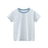 Baby Striped Pattern Casual Round Neck T Shirt Outfits-1