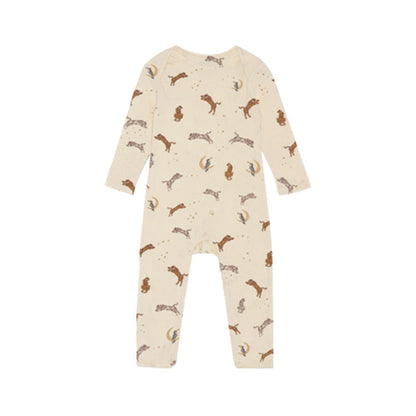 Baby Floral &amp; Animals Print Pattern Long Sleeves Soft Jumpsuit-1