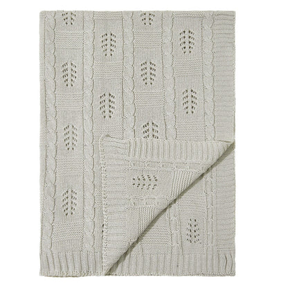 Knitted Baby Blanket With Hollow Out Design: New Solid Color Collection For All Seasons-0