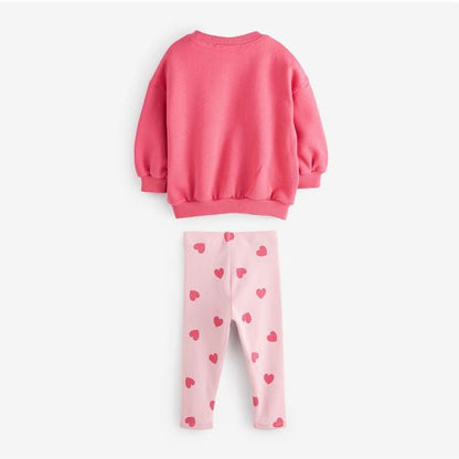 Baby Heart Print Pattern Print Hoodie Sets-1