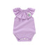 Summer Hot Selling Cheap Baby Kids Girls Sleeveless Flower And Heart Embroidery Ruffle Collar Solid Color Onesies-1