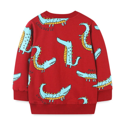 Baby Boy Cartoon Dinosaur Pattern Soft Cotton Quality Hoodie-1