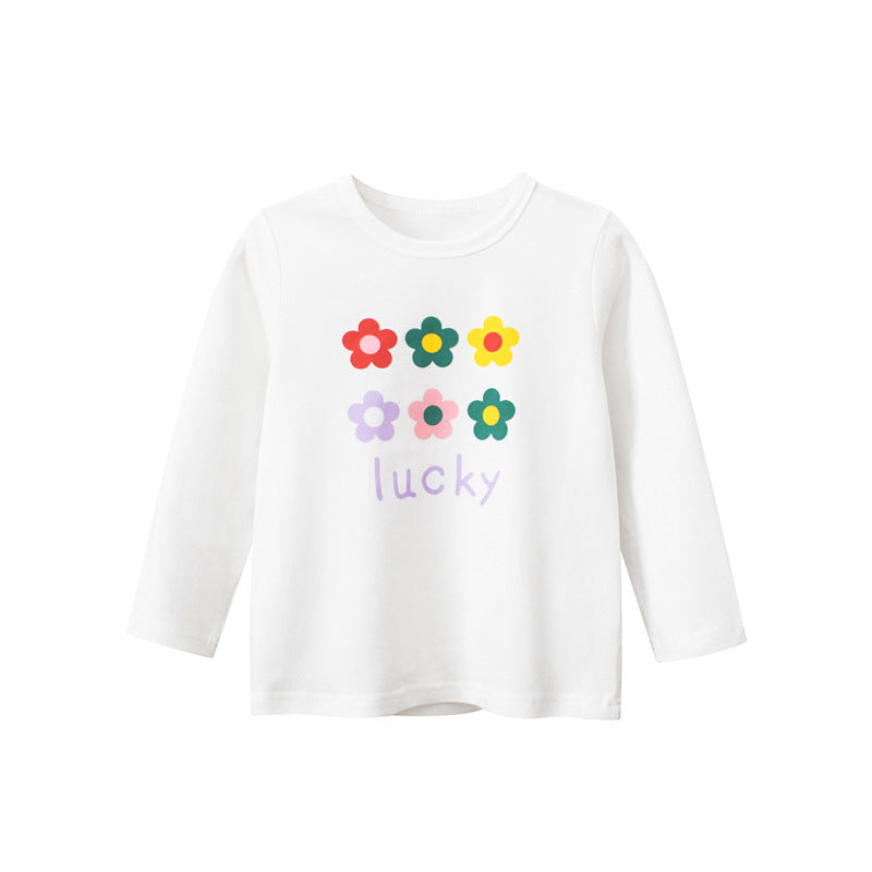 Baby Girl Floral Print Pattern Long Sleeve Autumn Cotton Shirt-1