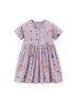 Spring And Summer Baby Girls Short Sleeves Rainbow Animals Floral Cartoon Print Dress-0