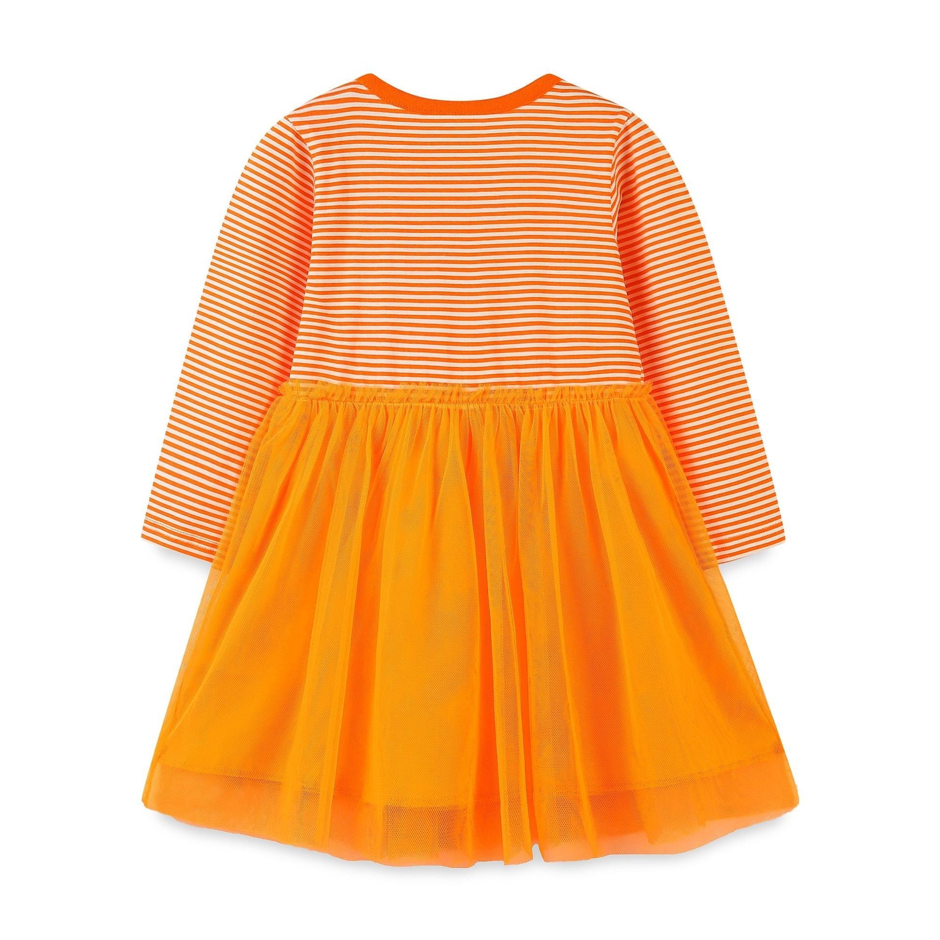 Striped Embroidered Tulle Dress: Halloween Edition For Girls-2