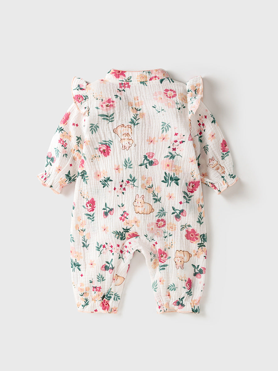 Autumn Baby Girl Chinese Style Home Clothes Romper-1