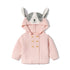 Baby Solid Color Cartoon Design Hooded Knitted Fashion Cardigan-1