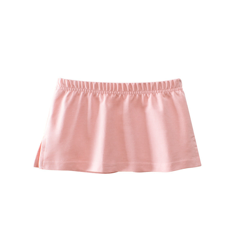 Baby Girl Basic Solid Color Sport Style Bottom Half Skirt With Inner Hem-1