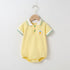 Baby Fruit Pattern Polo Collar Color Blocking Design Short-Sleeved Onesies-1